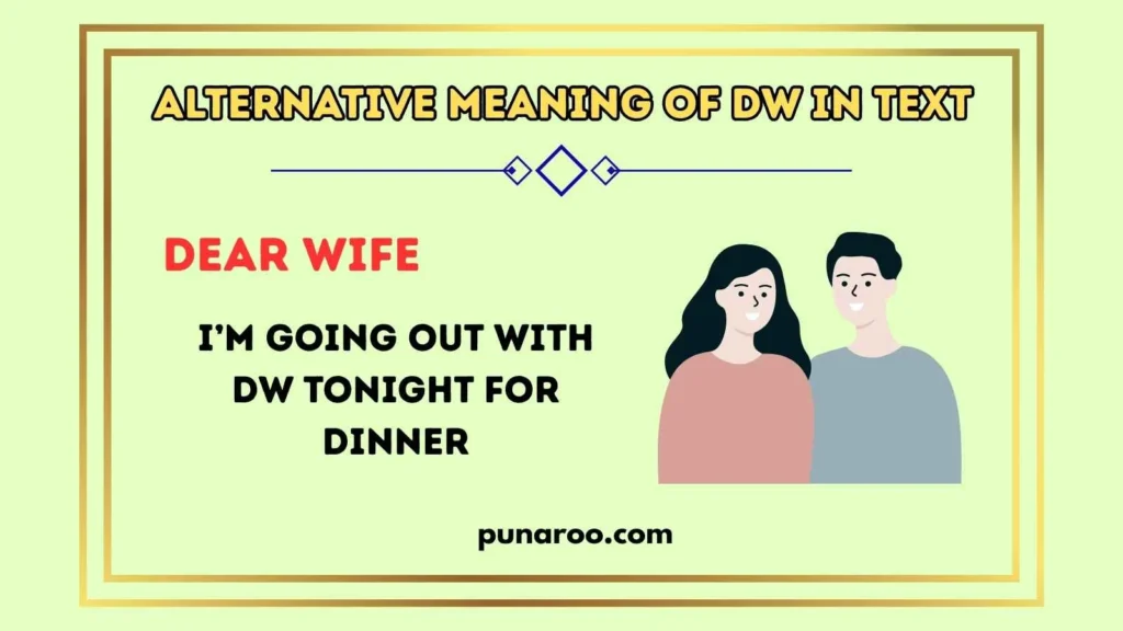 Alternative Meaning of DW in Text