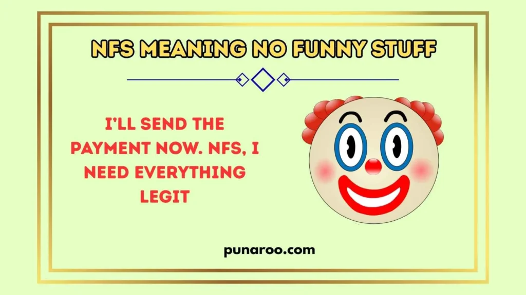 NFS Meaning No Funny Stuff
